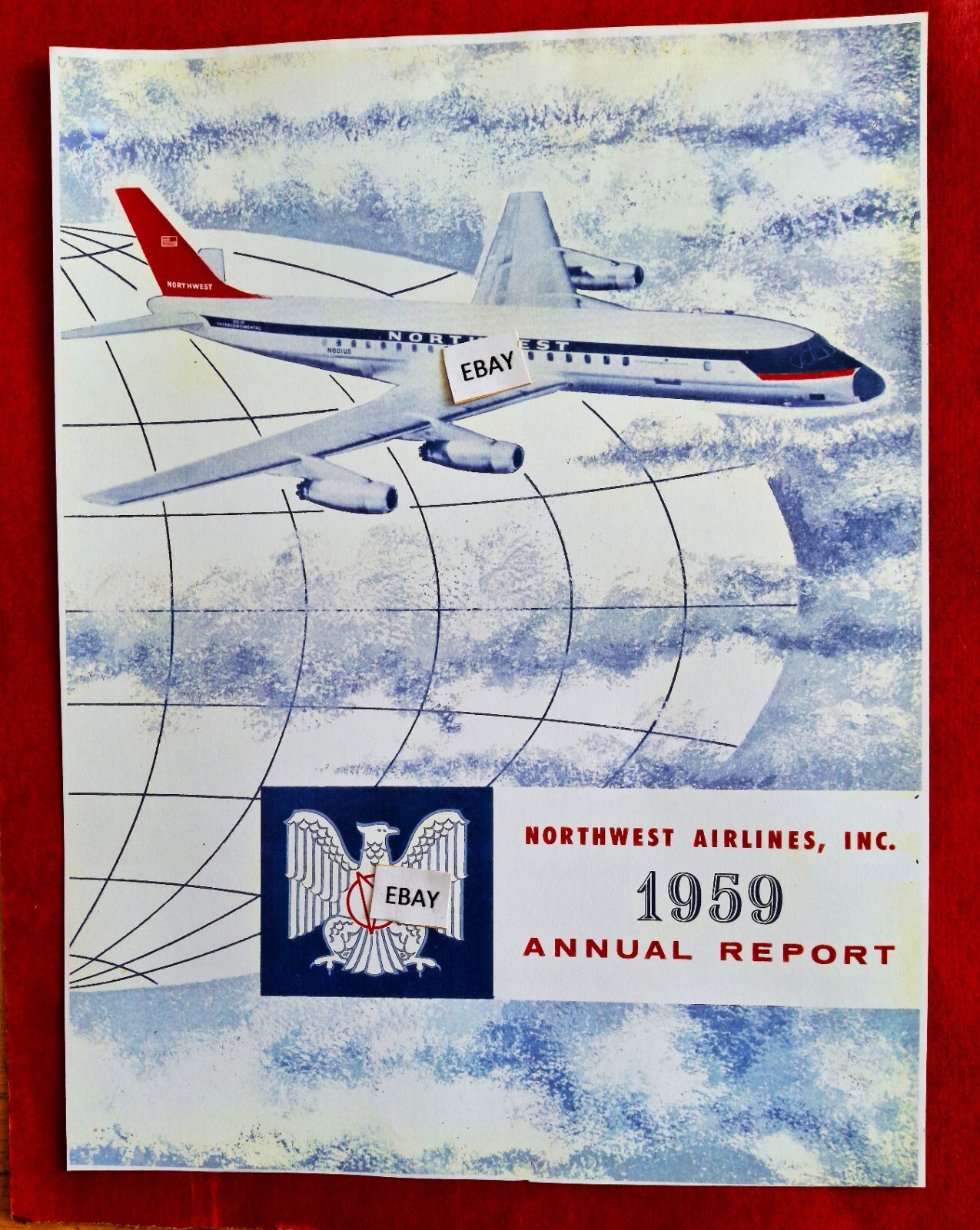 Northwest Airlines Print Boeing 707 in flight 11in x 8 1/2in Northwest Airlines Print Boeing 707 in flight 11in x 8 1/2in