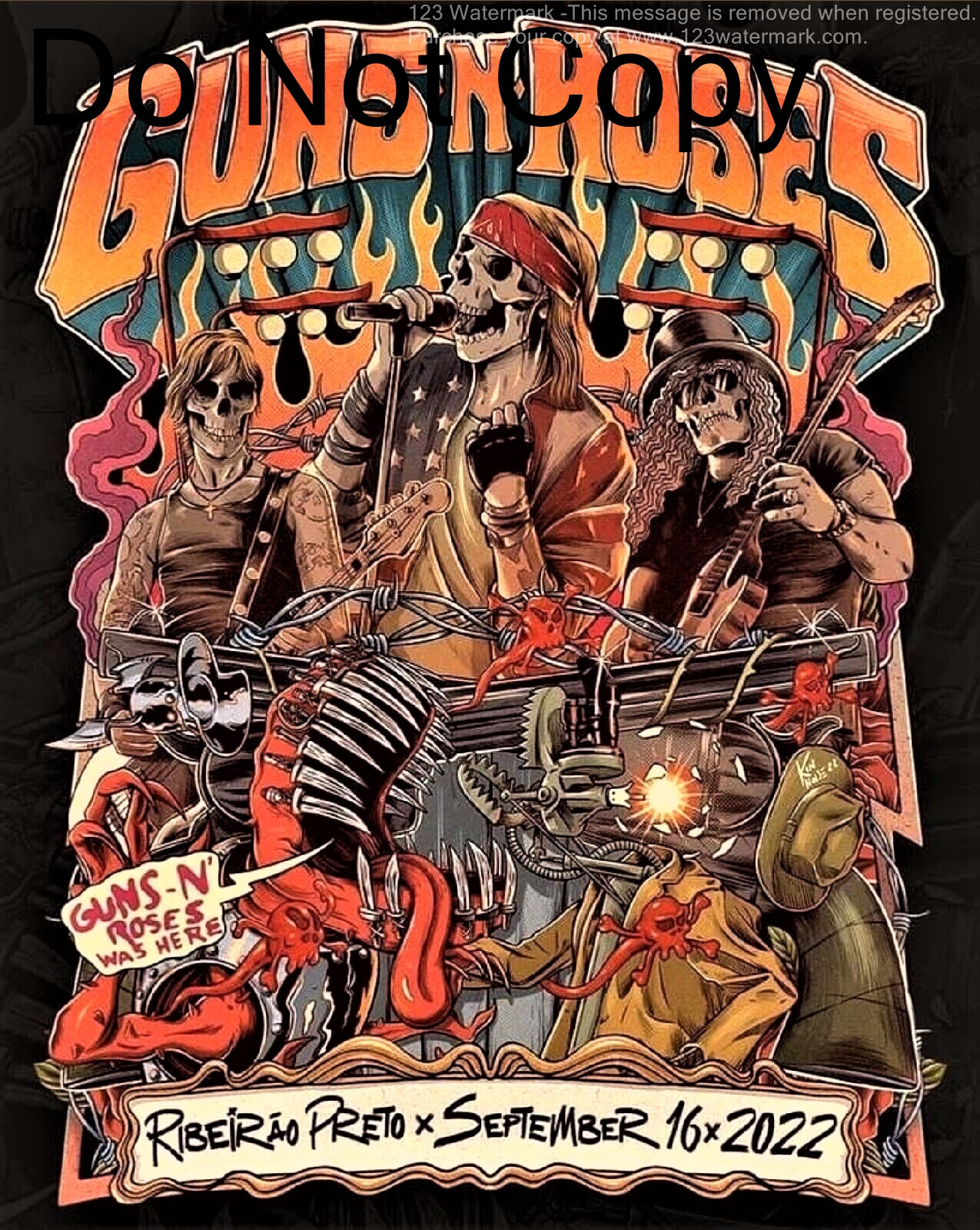 guns n' roses 5/5 日本限定ポスター　POSTER リトグラフ Guns N Roses - Rare Tour Lithograph / Poster - Tokyo Japan