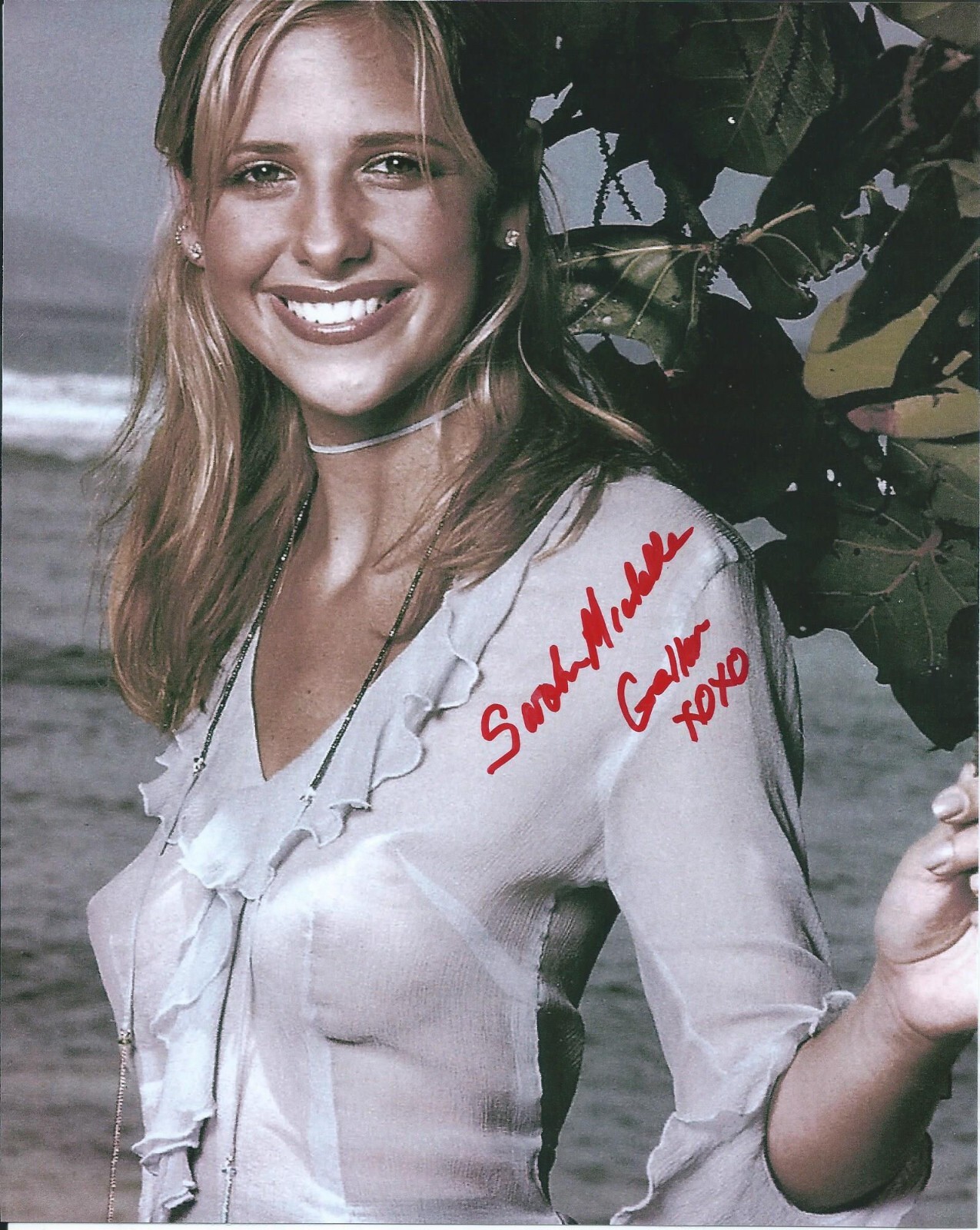 Sarah Michelle Gellar DEXSTER See Thru Autographed Hand