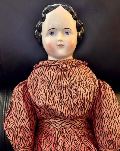 C1860 Civil War Era China Head Doll W/Orig Body 31” Grand