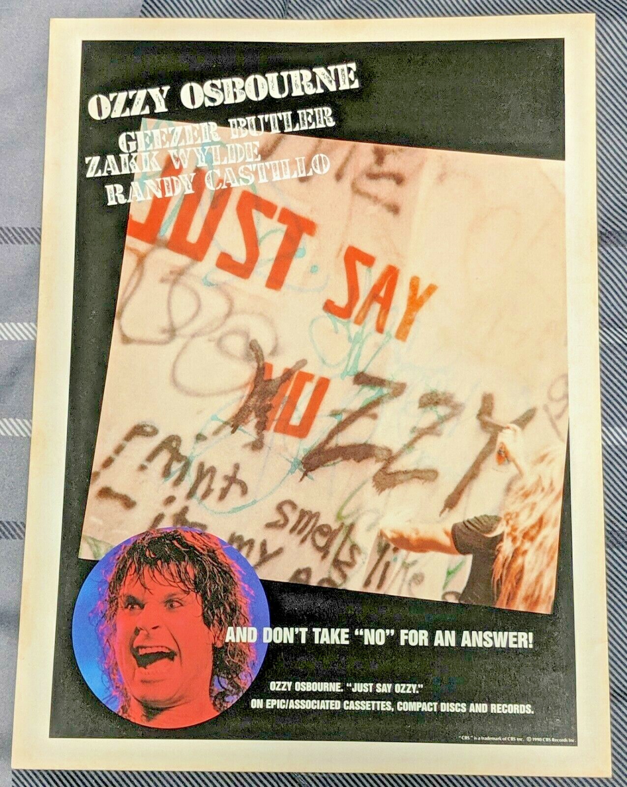 OZZY OSBOURNE / 1990 JUST SAY OZZY LP / CD / ALBUM MAGAZINE