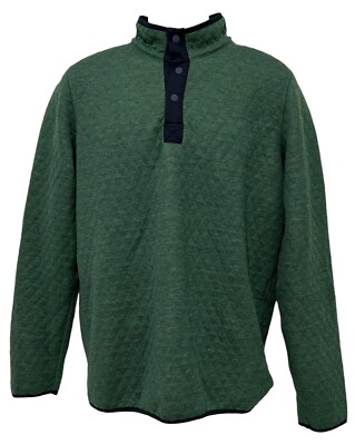 Marine Layer Mens Sweatshirt Corbet 1/4 Snap Quilted Reversible Pullover L *Read