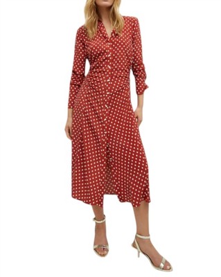 Pre-owned Veronica Beard Lex Dress In Brick Red/ecru