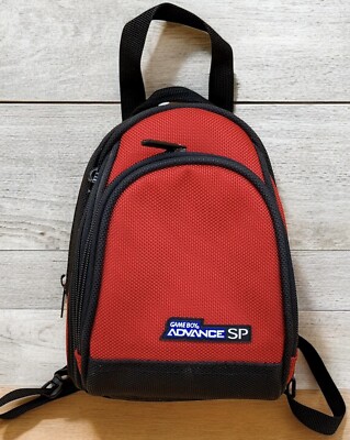 Nintendo GameBoy Advance SP Carrying Backpack Shoulder Bag Red & Black Case OEM