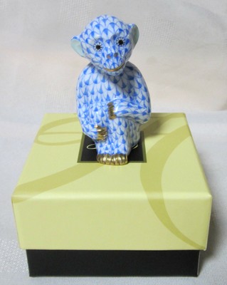 NEW HEREND LITTLE MONKEY BLUE FISHNET FIGURINE #VHB-05637 BRAND NIB SAVE$$ F/SH