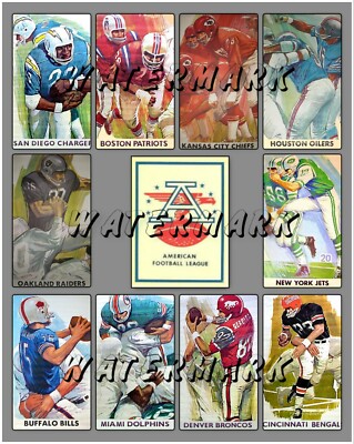 1960-69 American Football League Teams PRINT (comes in 3 sizes)