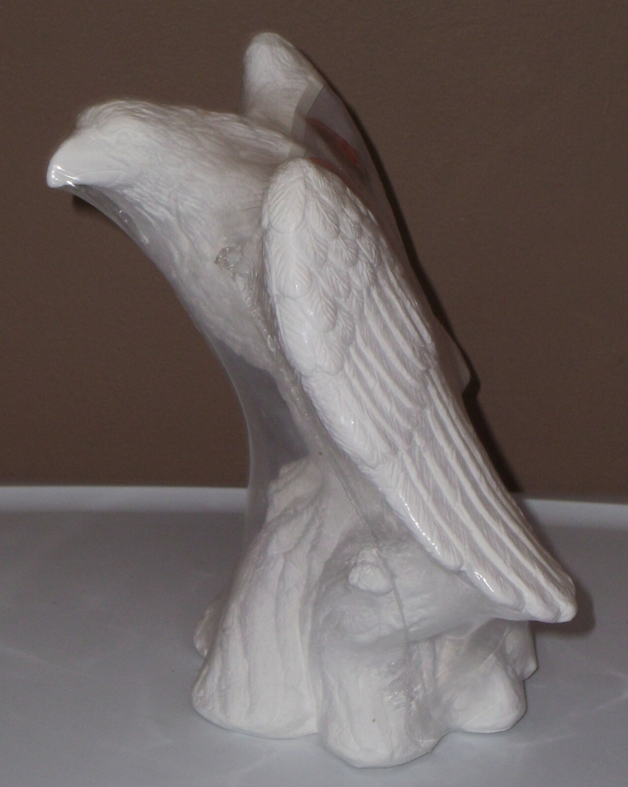 Ready To Paint Solid White Ceramic Perched Majestic Eagle Sculpture Statue