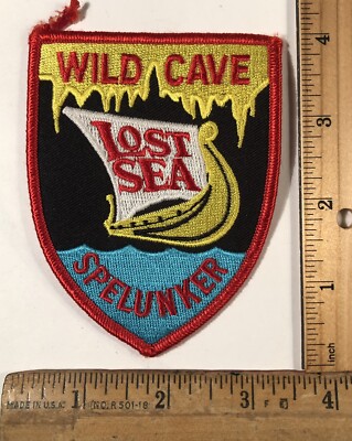 Vintage Tennessee Wild Cave Lost Sea Spelunker Patch Sweetwater Travel Souvenir