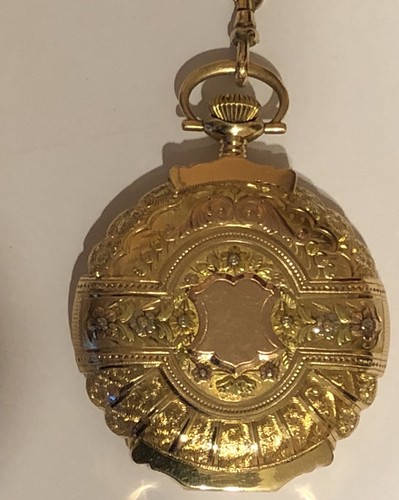 VERY RARE Tricolor 14K Solid gold Illinois Pocket Watch! MUST SEE & MUST HAVE!!!