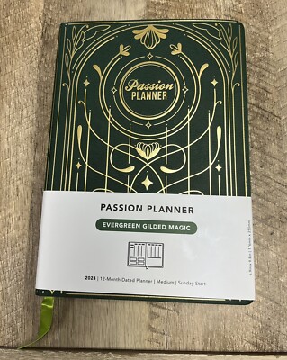 Passion Planner 2024 Evergreen Gilded Magic 12-Month Weekly Dated Planner