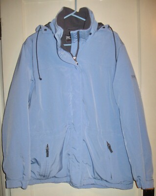 PACIFIC TRAIL Women's Powder Blue; Hooded Cold Weather Coat; Zipper; Size Large