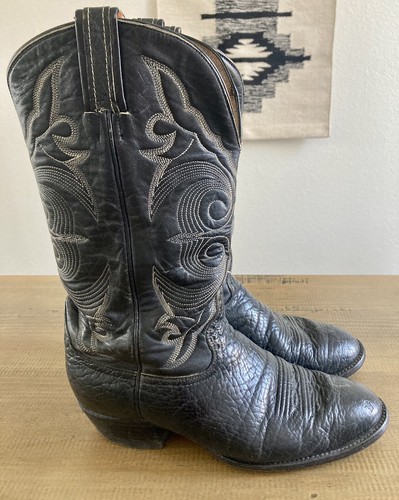 Hondo Boots ブラック ヴィンテージ　ウエスタンブーツ　/P3092 Vintage Hondo Black Leather Western Boots - Cowboy Boots