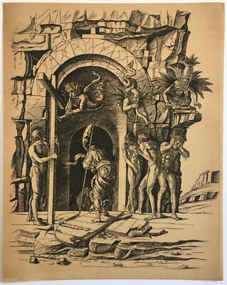Andrea MANTEGNA Renaissance Engraving Descent into Limbo, Amand Durand 1800s