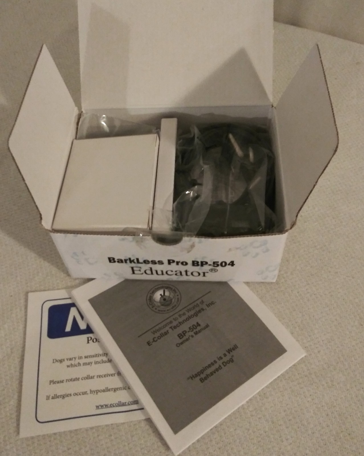 Barkless Pro Anti Bark Collar BP-504; E-Collar Technologies; Adj Levels, Wtr Prf