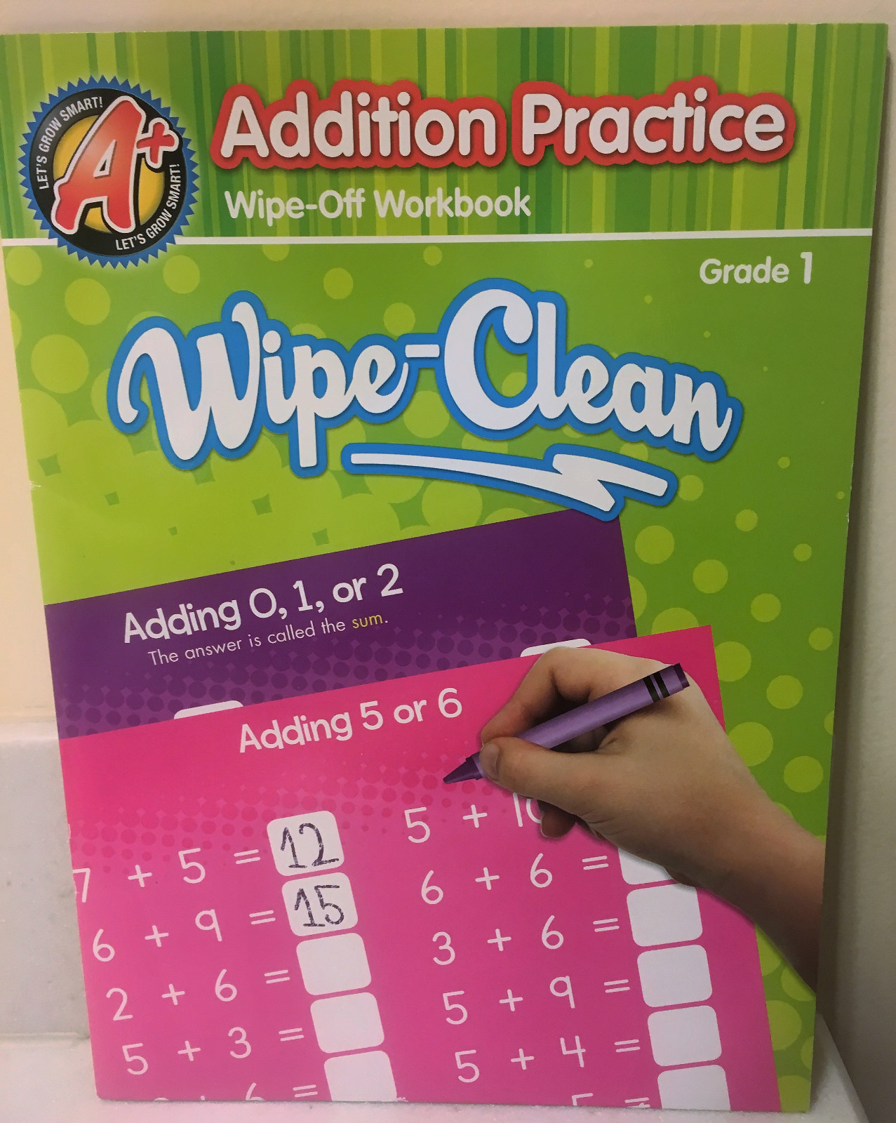 WIPE CLEAN ADDITION PRACTICE WORKBOOK WIPE OFF Grade 1 home school learn first