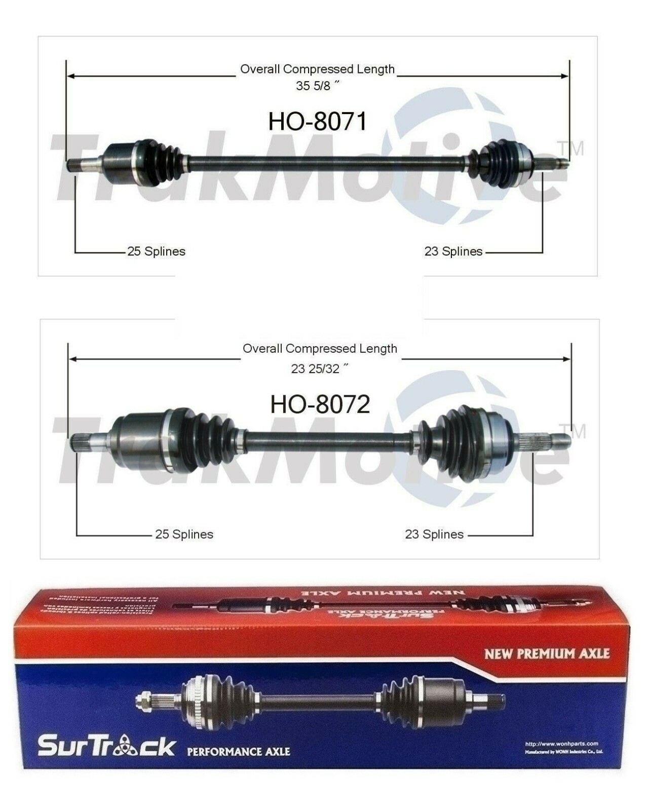 SurTrack HO-8071 CV Axle Shaft