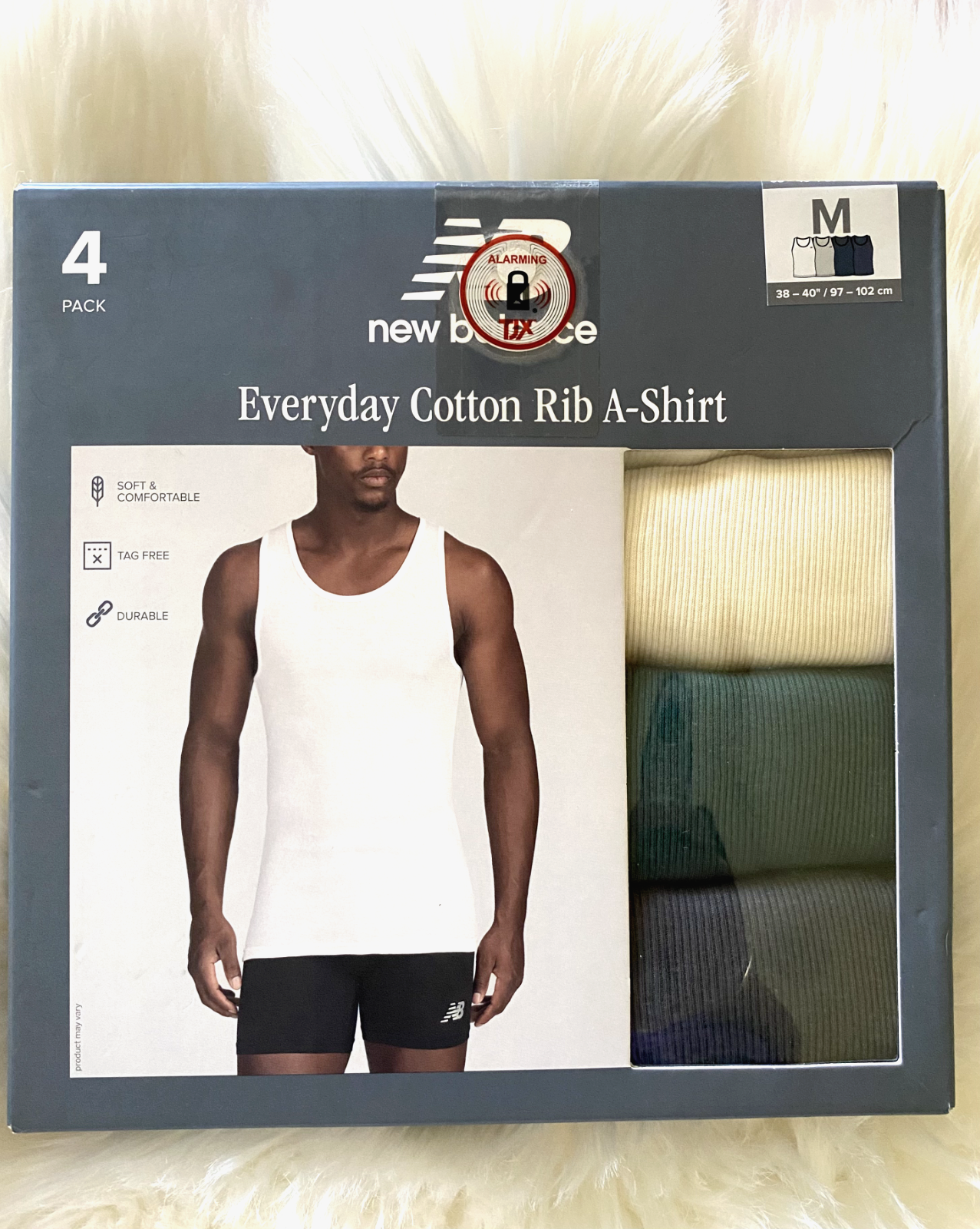 NEW BALANCE Men's Medium Cotton Ribbed Tank Tops 4 Pack