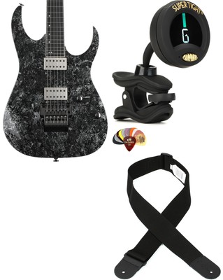 Ibanez RG5320CSW + Snark ST-8 + Dunlop PVP101 + Levy's M8POLY-BLK Value Bun