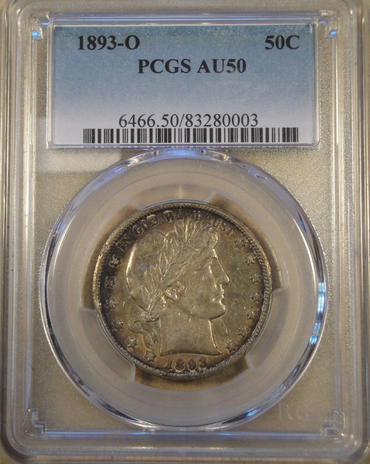 1893-O Barber Half Dollar PCGS AU50