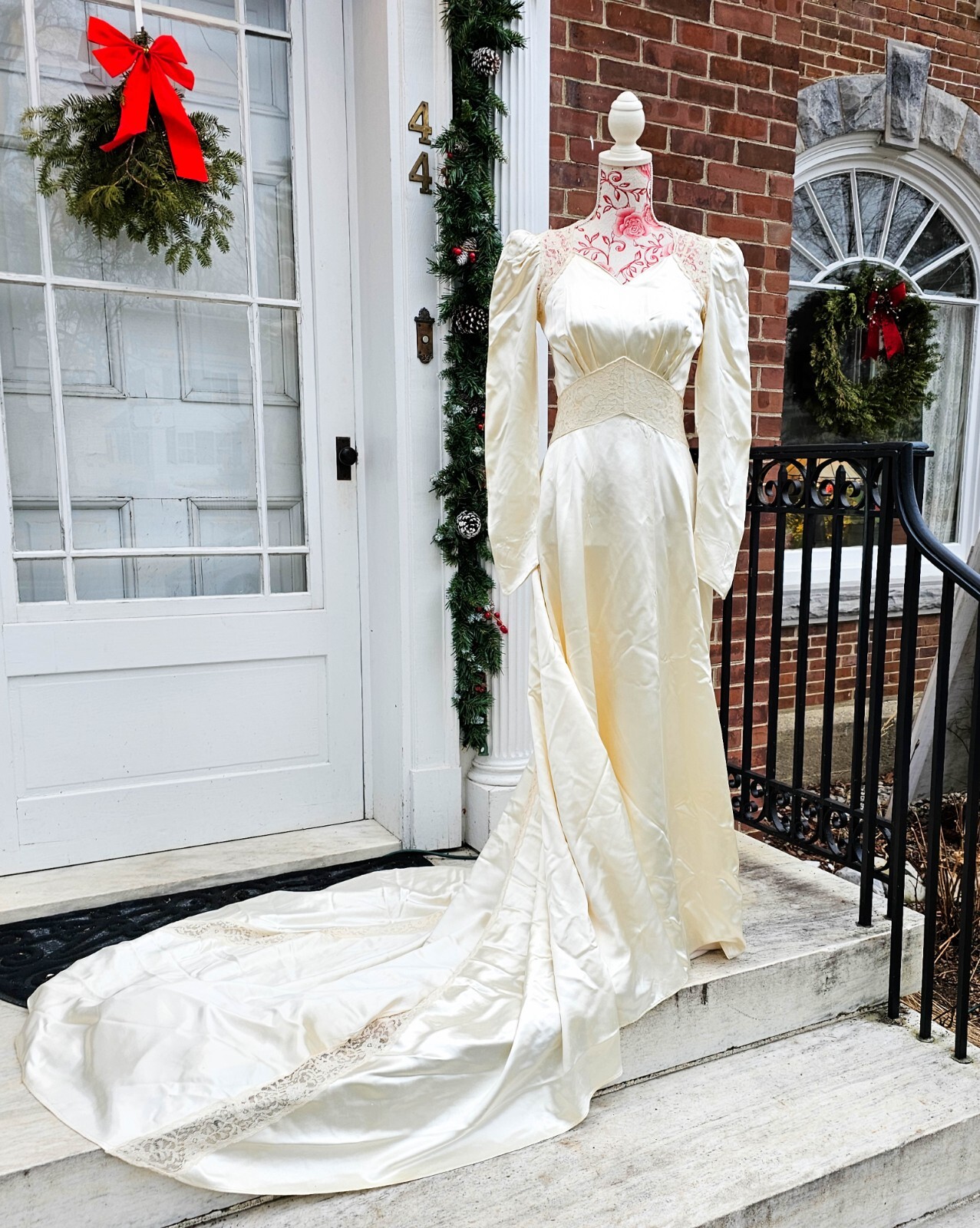 1930s Wedding Dress Gown Satin \u0026 Lace Handmade w Slip, Romantic  One-of-a-Kind | eBay