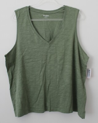 Old Navy Womens Everywear Tank Top Sleeveless V Neck Green Multisize NWT