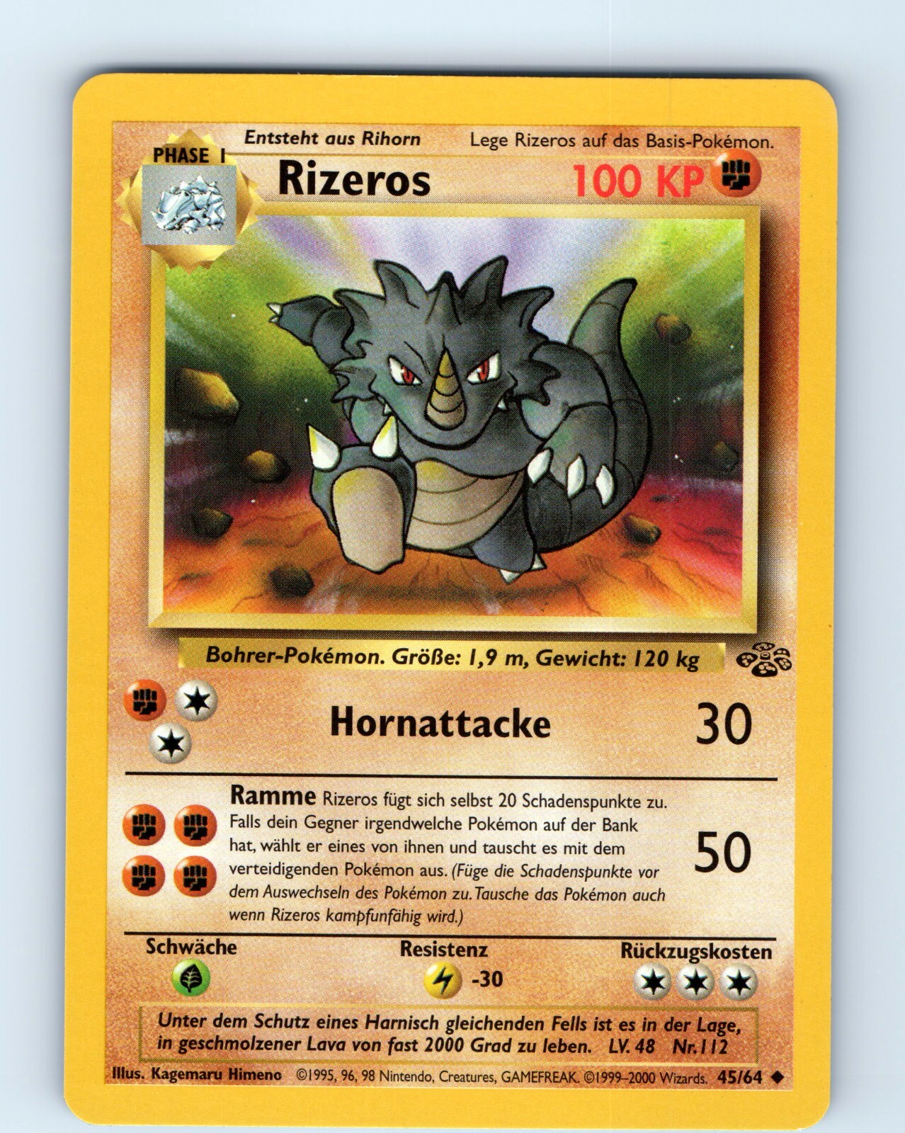 夕暮れのリオ　アルノ Pokémon Card - Rizeros (Rhydon) - (German) - 45/64 | eBay