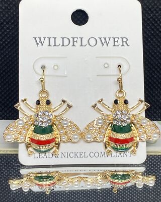Queen bee earrings, jewelry that meets lead and nickel standards.