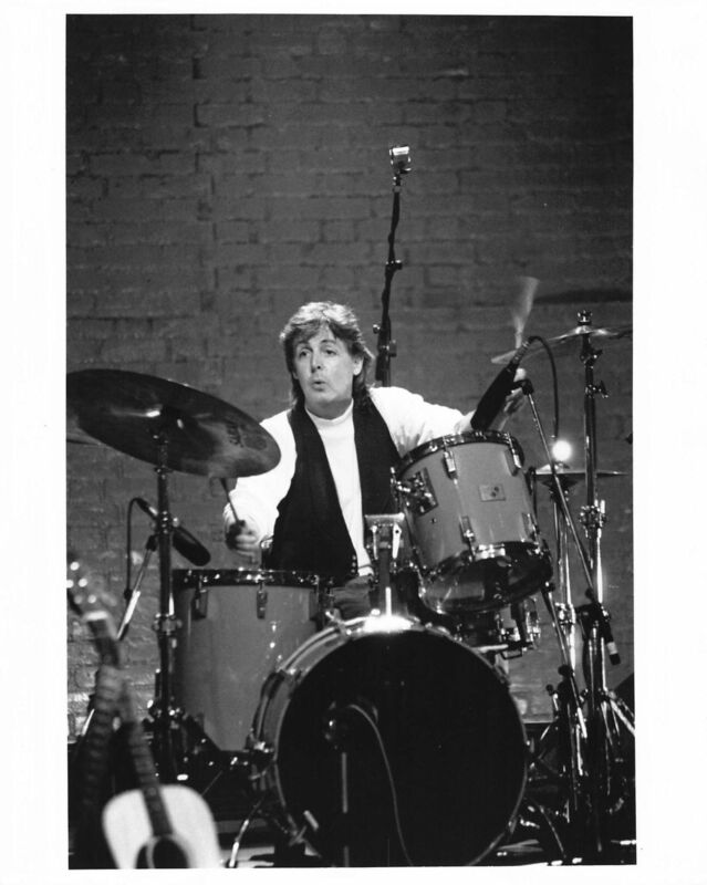 BEATLES PAUL McCartney On Drums MTV Unplugged Original Vintage Press Photo COA