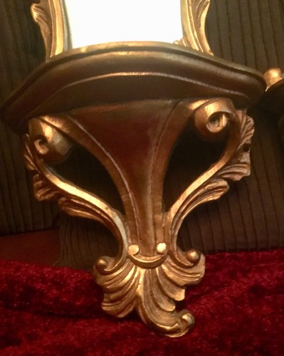 Antique Vintage Wooden Victorian Wall Mirrors With Shelf Ornate Gold Vertical