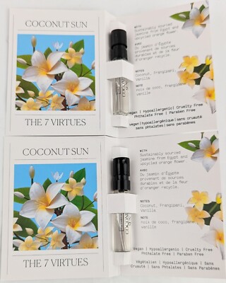 The 7 Virtues Coconut Sun Eau De Parfum Spray Samples 1.7ml x2