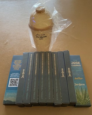 New! Agave Straws Jose Cuervo 10 Packs of 28 each & Shaker Cup Bar Kit!