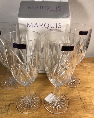 Marquis By Waterford Crystal Brookside Iced Beverage Glass Set of 4 12oz NIB