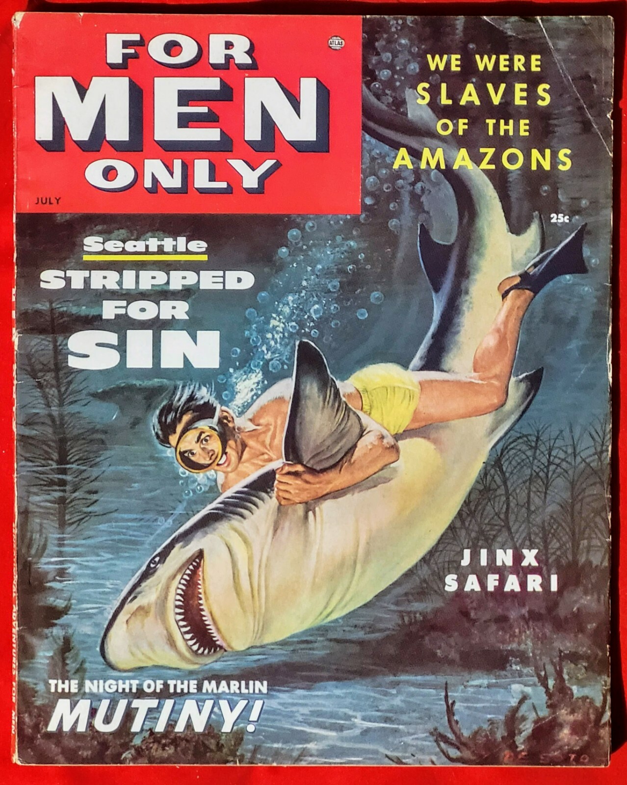 RARE! Vintage FOR MEN ONLY Pulp Magazine JULY 1954 Volume 1