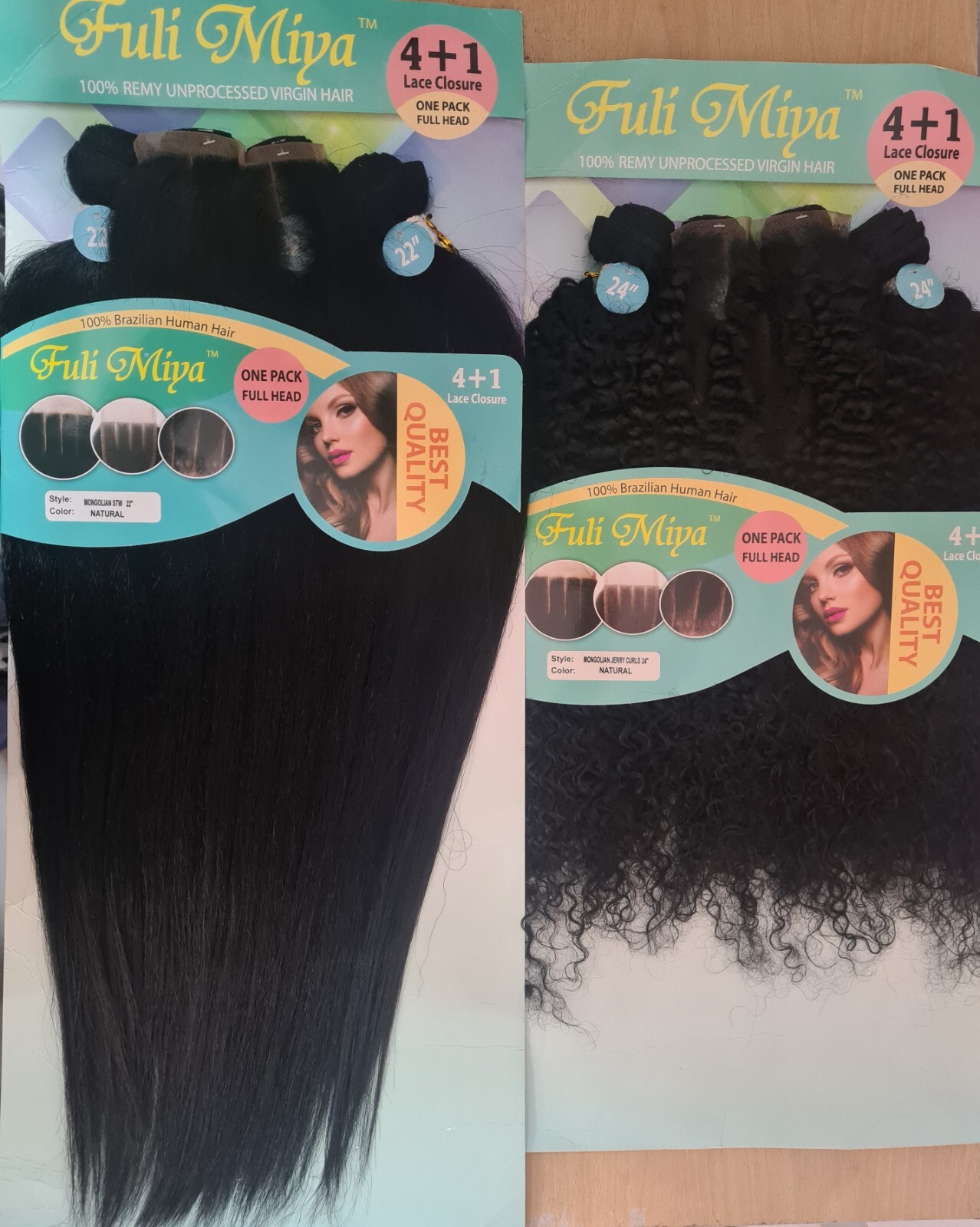 4blds x Fuli Miya Brazilian Hair Extension w Closure - 1pk