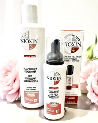 Nioxin #3 Scalp Therapy Conditioner 10 oz And #4 Scalp & Hair Treatment 3.38 oz.