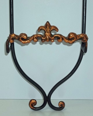 Ganz Metal Two Place Black with Copper Vertical Wall Plate Holder / Rack