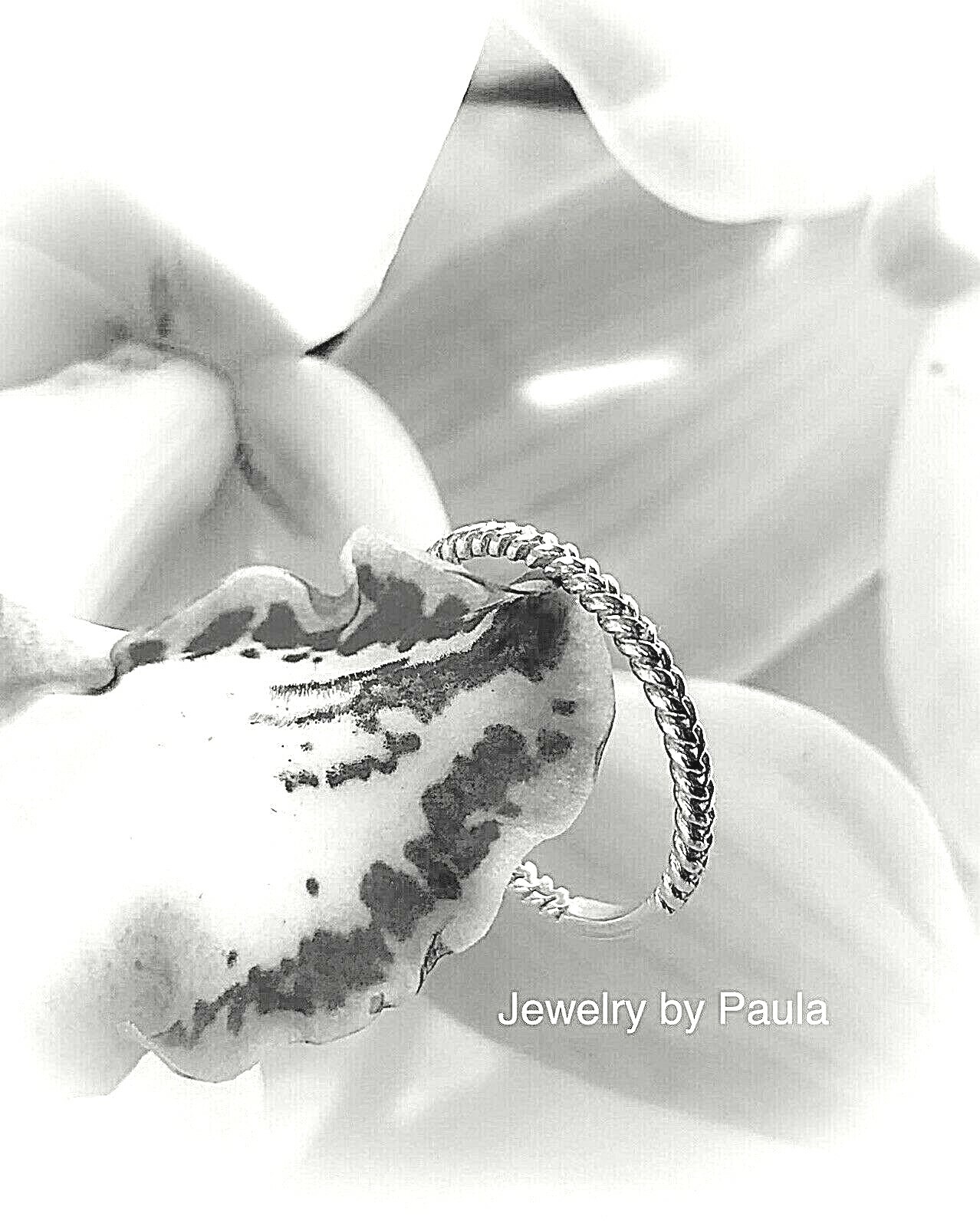 Pre-owned Jewelry By Paula 14k White Gold Twist Band Ring, Stacking Band, Midi Ring 2 Mm. Solid 14k Gold