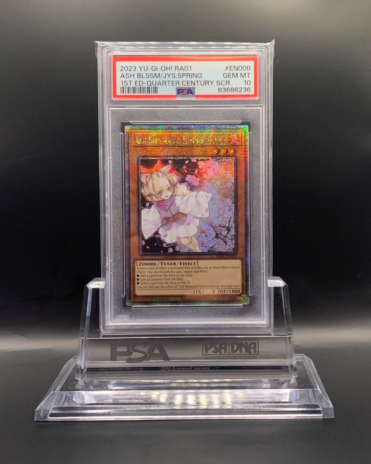 PSA 10 Ash Blossom & Joyous Spring RA01-EN008 QUARTER PSA 10 Ash Blossom & Joyous Spring RA01-EN008 QUARTER