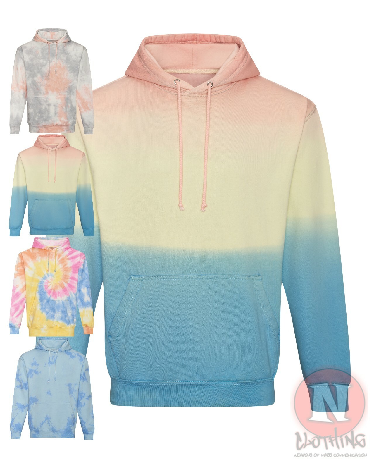 Tie dye Dip dye hoodie marble effect unisex hooded