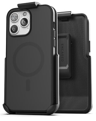 iPhone 14 Pro Max Belt Clip Case, Slim MagSafe Compatible Cover w Holster Black