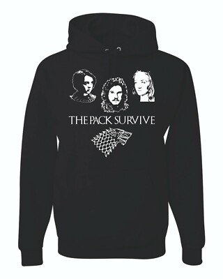 The Pack Survive GOT Arya & Sansa Stark Jon Snow Unisex Hoodie Sweatshirt - NEW