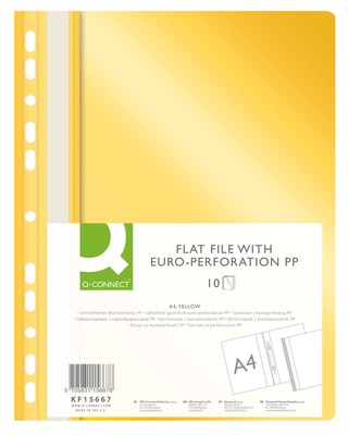 Q-CONNECT PP BANDBOOK A4 WITH EUROPERFORATION YELLOW 120/170 MICRO.