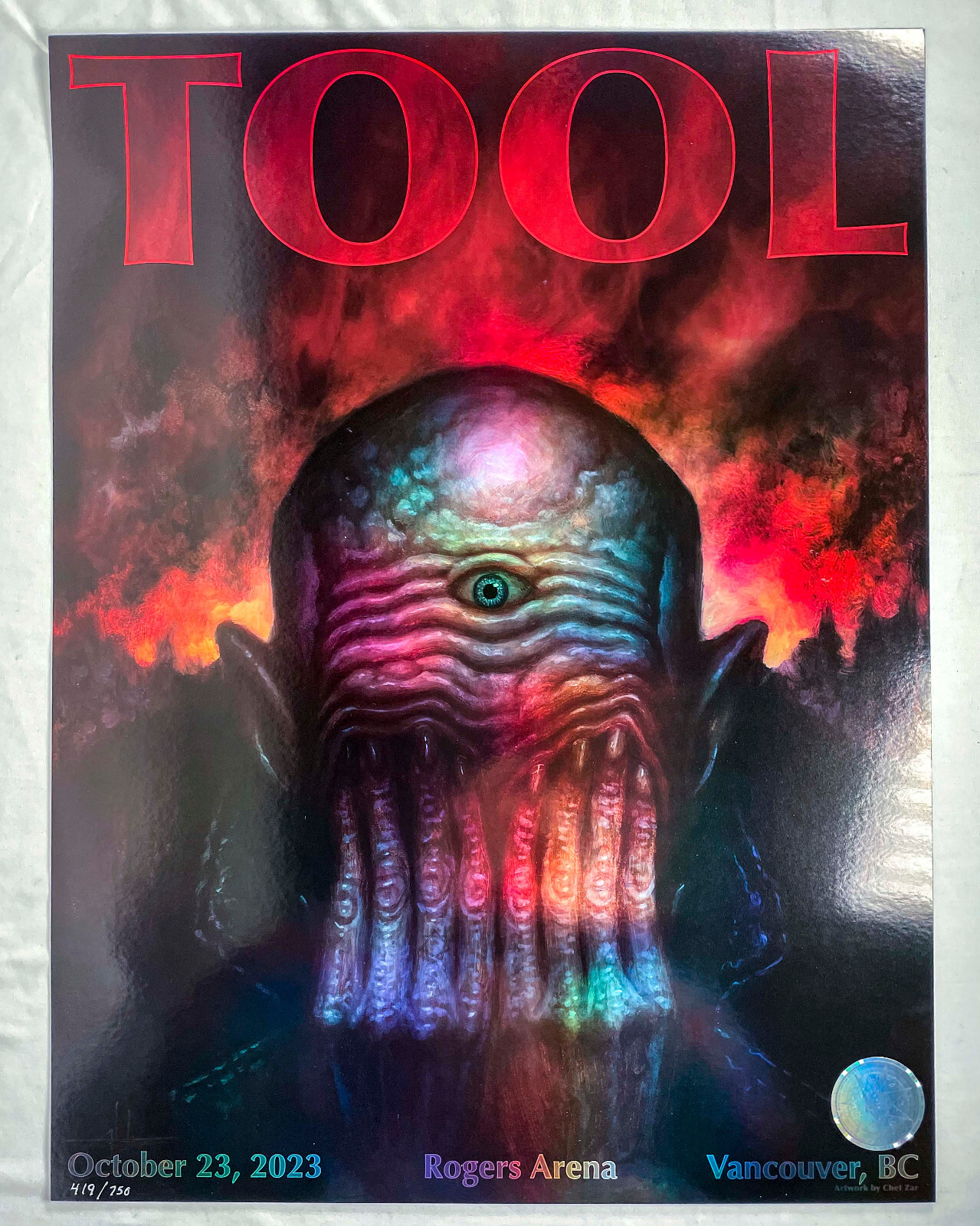 TOOL Poster by CHET ZAR Vancouver 22 Oct 2023 Rogers Arena