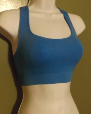 Sz SM NWOT mta Blue sport bra pullover
