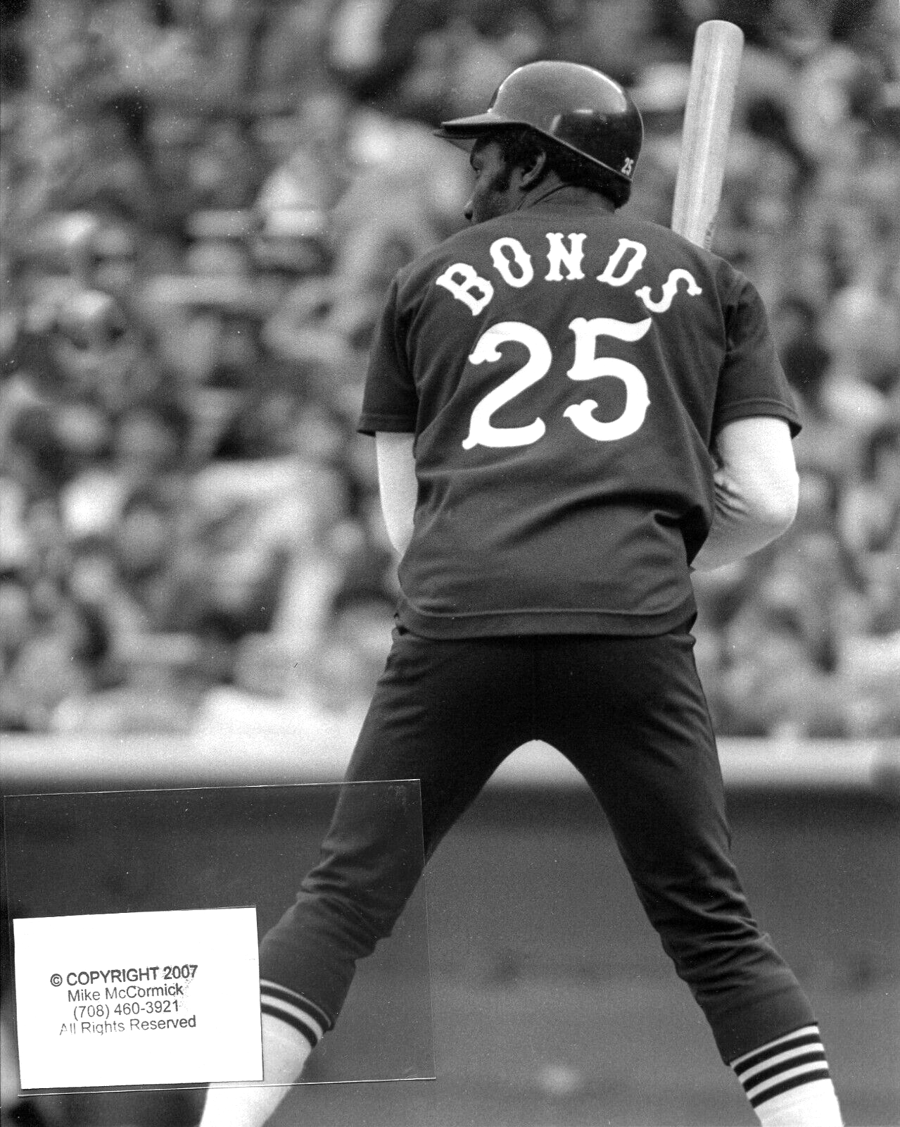BOBBY BONDS Chicago White Sox B&W Photo in action at bat