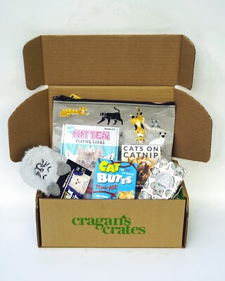 Cat Lover gift box - contains 7 different cat related gifts -free shipping