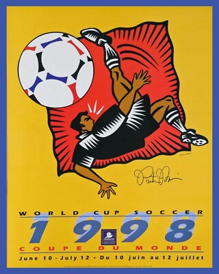 FIFAワールドカップ　公式ポスター　w杯 ワールドカップ　パリ大会 1998 1998 France World Cup Poster of Tournament Program - 8x10