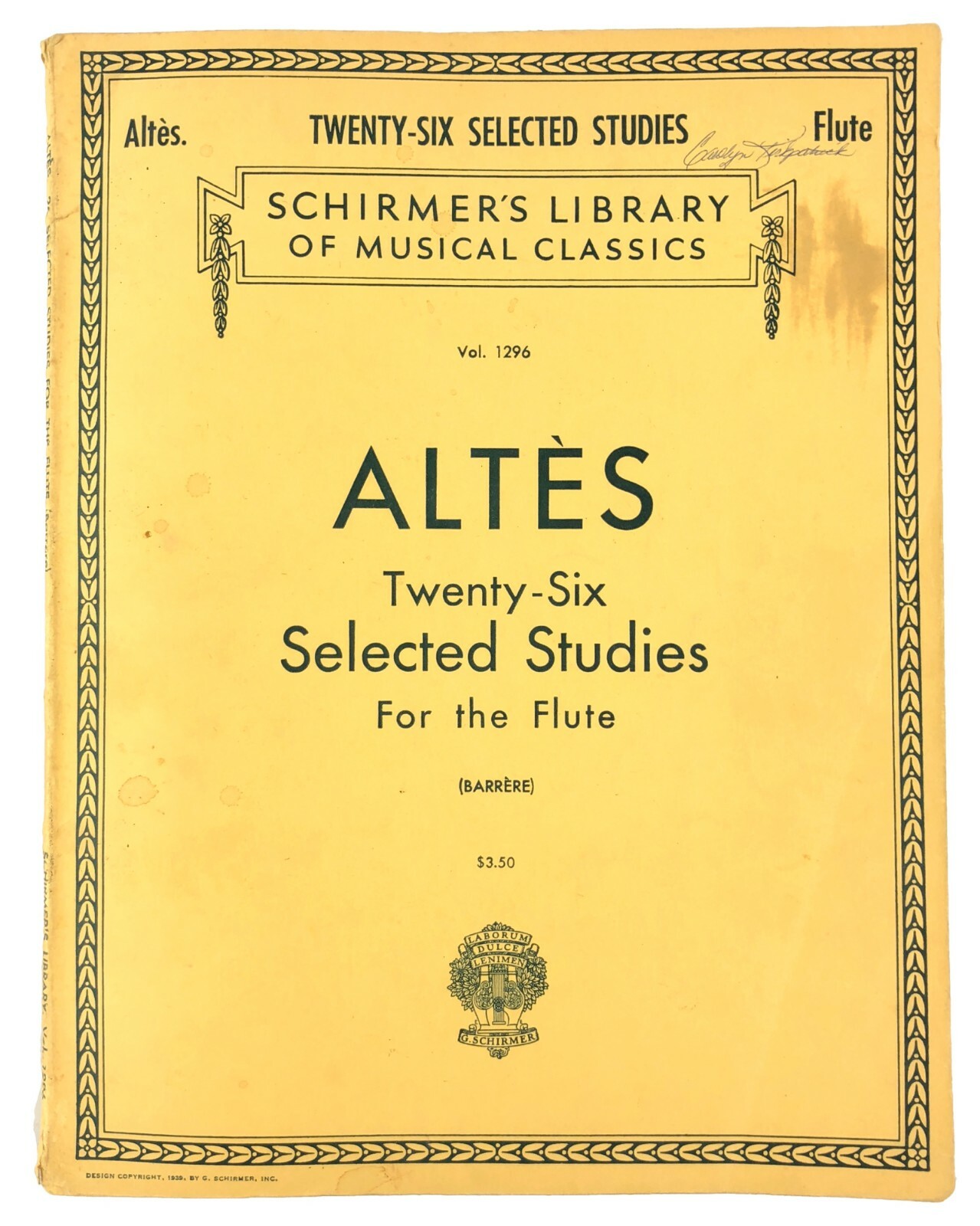 Lot 5 Books of Sheet Music Songs for Flute Duets Solos Schirmer Andersen Voxman