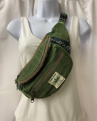 Hippy Rucksack THC Free Rasta Hemp Fanny Pack Travel Waist Bum Side BAG HANDMADE