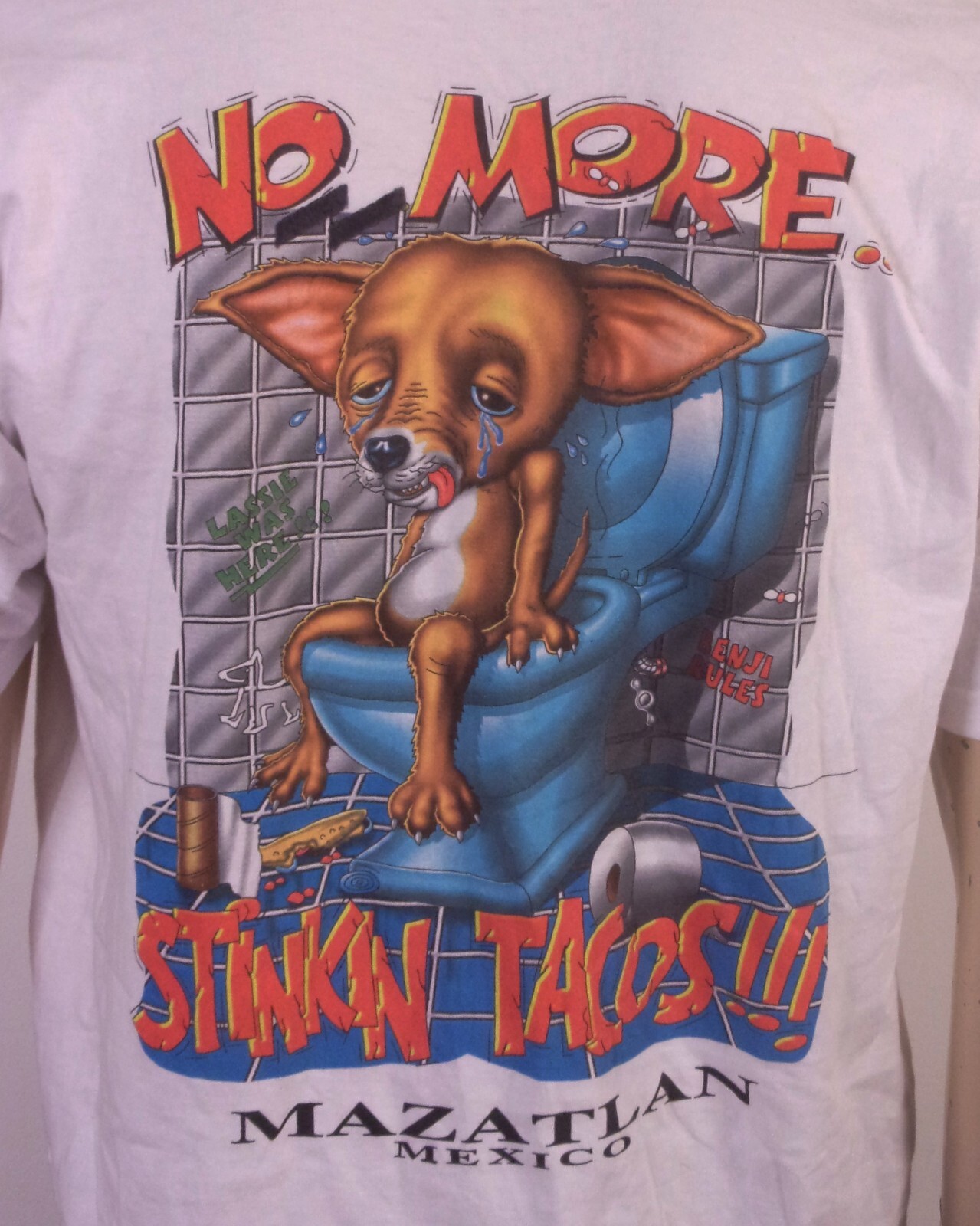 vintage 00s Y2K rare Parody Taco Bell Dog T-Shirt No More